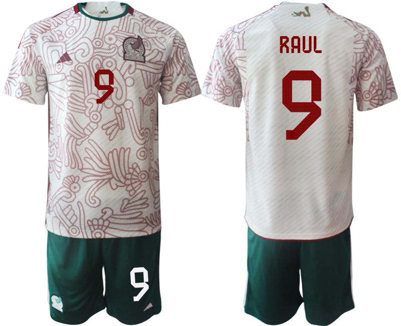 Men 2022 World Cup National Team Mexico away white #9 Soccer Jerseys